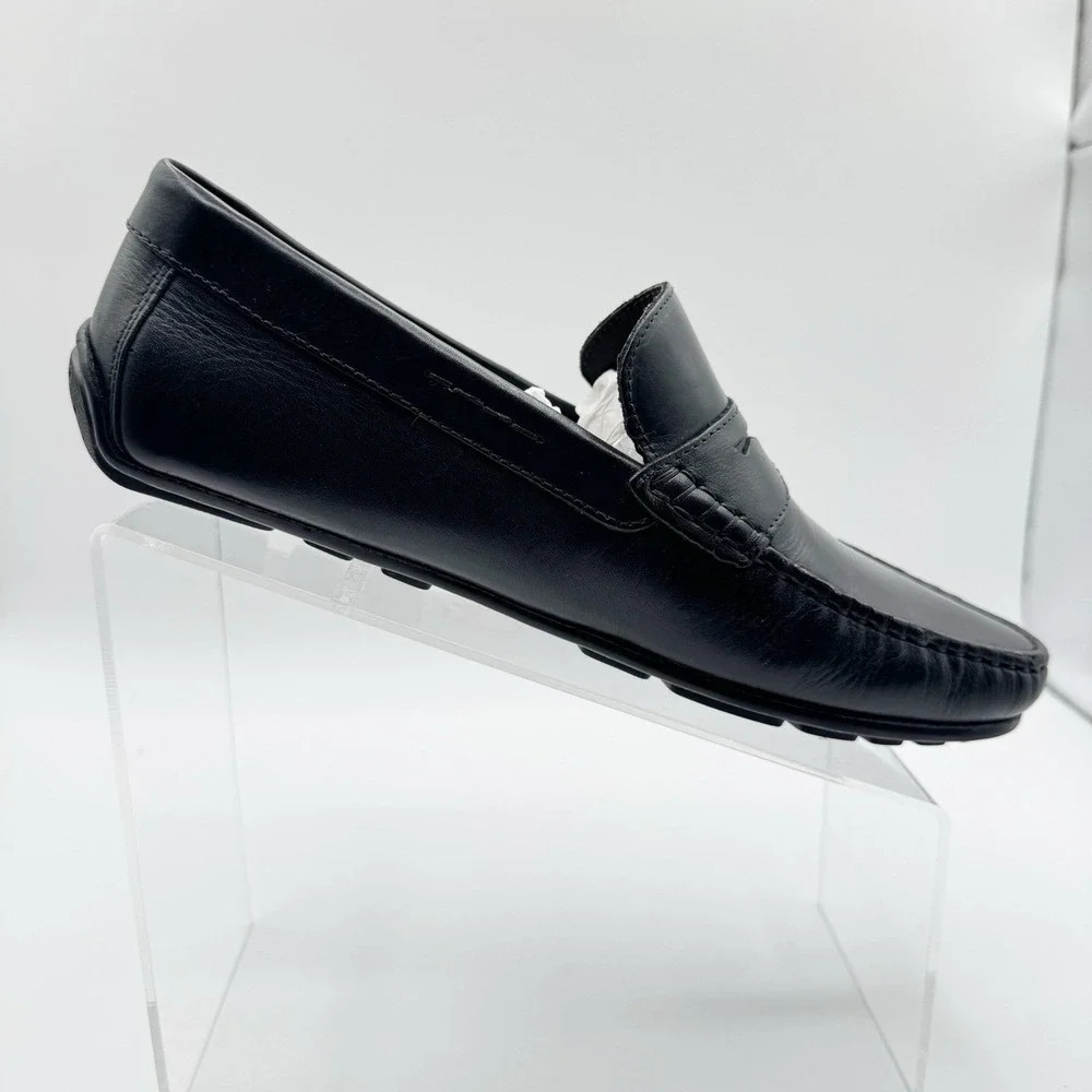 Marc Joseph Mens Nebraska Black Leather Penny Loafers MJNY6121 Size 8.5